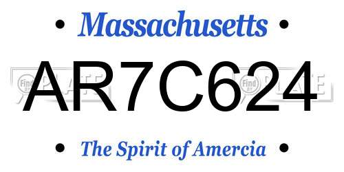 AR7C624 Massachusetts License Plate