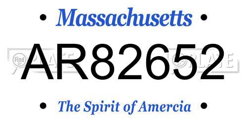 AR82652 Massachusetts License Plate