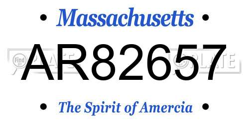AR82657 Massachusetts License Plate