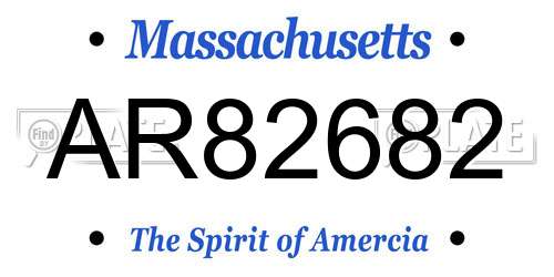 AR82682 Massachusetts License Plate