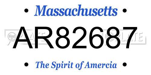 AR82687 Massachusetts License Plate