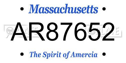 AR87652 Massachusetts License Plate