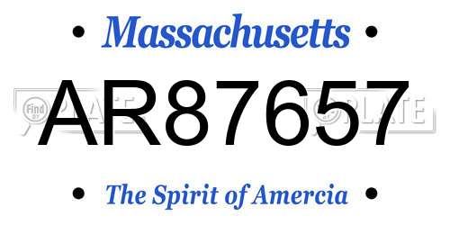 AR87657 Massachusetts License Plate