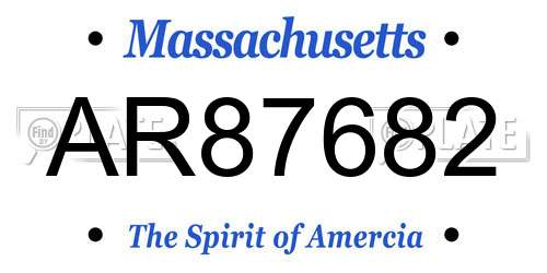 AR87682 Massachusetts License Plate