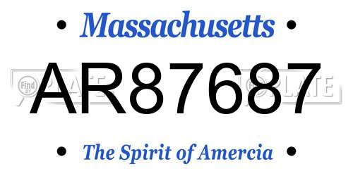 AR87687 Massachusetts License Plate