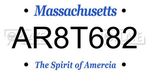 AR8T682 Massachusetts License Plate