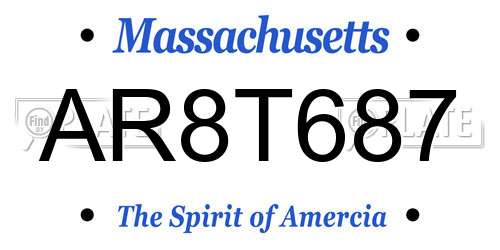 AR8T687 Massachusetts License Plate