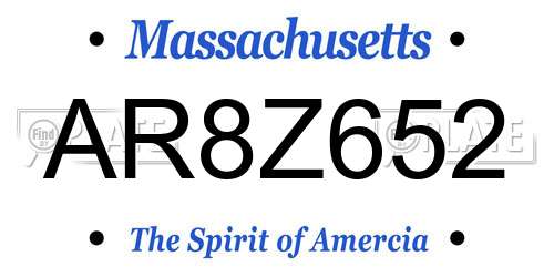 AR8Z652 Massachusetts License Plate