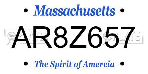 AR8Z657 Massachusetts License Plate
