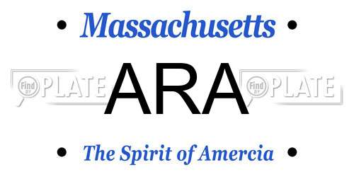 ARA Massachusetts License Plate
