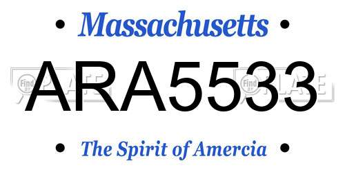 ARA5533 Massachusetts License Plate
