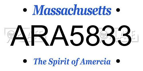 ARA5833 Massachusetts License Plate