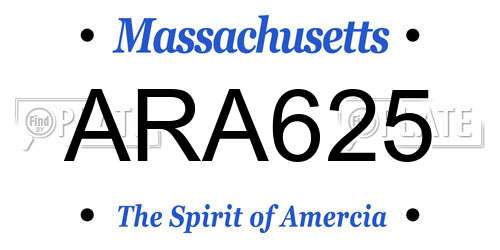 ARA625 Massachusetts License Plate