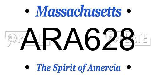 ARA628 Massachusetts License Plate