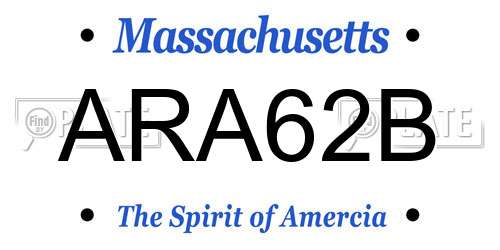 ARA62B Massachusetts License Plate
