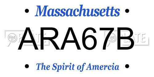 ARA67B Massachusetts License Plate