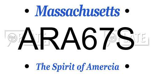 ARA67S Massachusetts License Plate