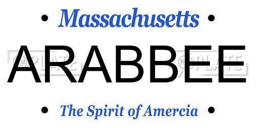 ARABBEE Massachusetts License Plate