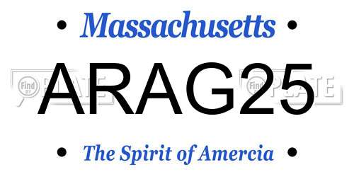 ARAG25 Massachusetts License Plate