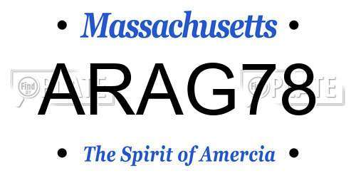 ARAG78 Massachusetts License Plate