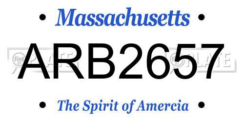 ARB2657 Massachusetts License Plate