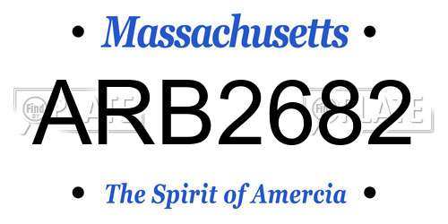 ARB2682 Massachusetts License Plate