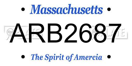 ARB2687 Massachusetts License Plate