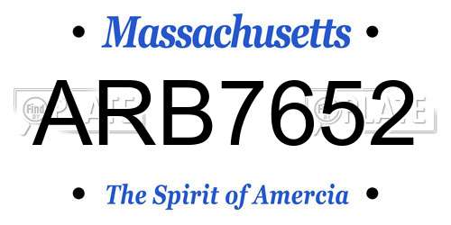 ARB7652 Massachusetts License Plate