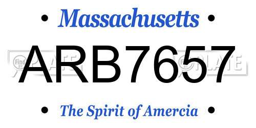 ARB7657 Massachusetts License Plate