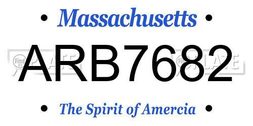 ARB7682 Massachusetts License Plate