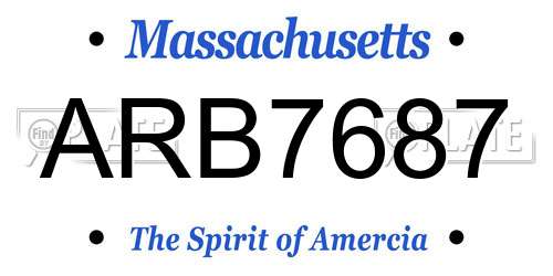 ARB7687 Massachusetts License Plate