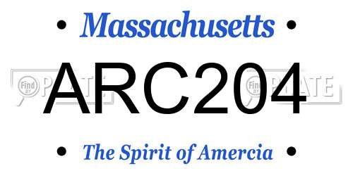 ARC204 Massachusetts License Plate
