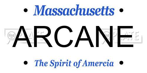 ARCANE Massachusetts License Plate