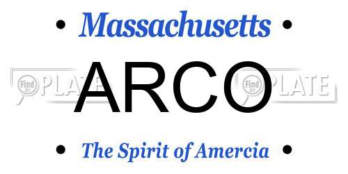 ARCO Massachusetts License Plate