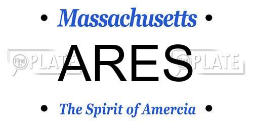ARES Massachusetts License Plate