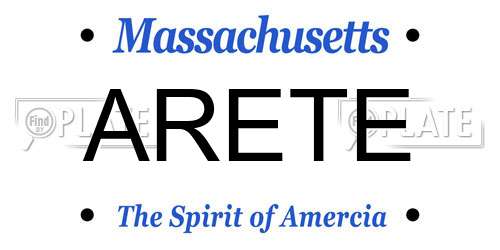 ARETE Massachusetts License Plate