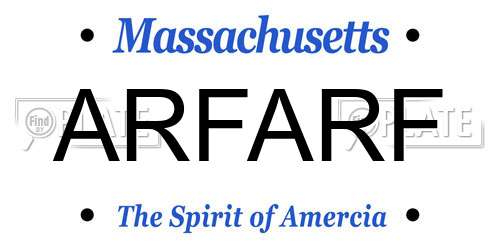 ARFARF Massachusetts License Plate