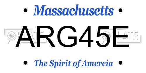 ARG45E Massachusetts License Plate