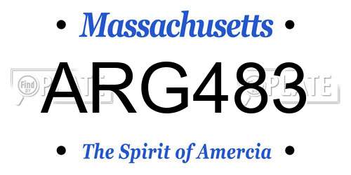 ARG483 Massachusetts License Plate
