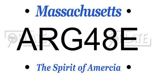 ARG48E Massachusetts License Plate