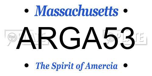 ARGA53 Massachusetts License Plate