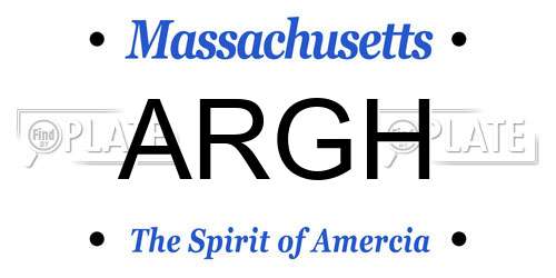 ARGH Massachusetts License Plate