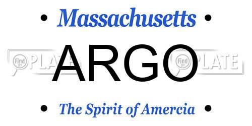 ARGO Massachusetts License Plate