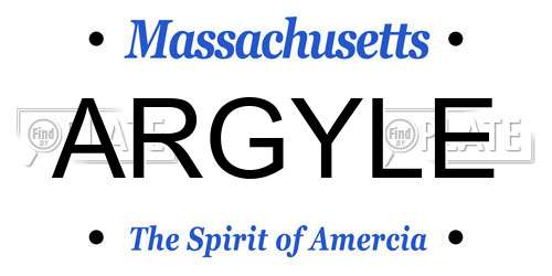 ARGYLE Massachusetts License Plate