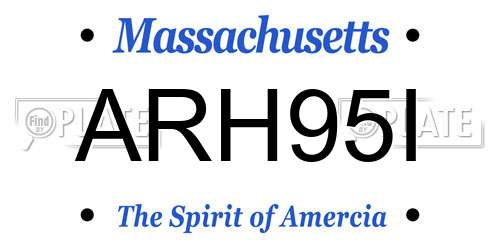 ARH95I Massachusetts License Plate