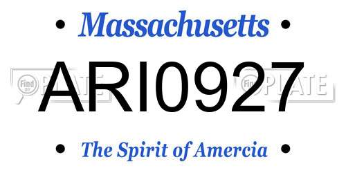 ARI0927 Massachusetts License Plate