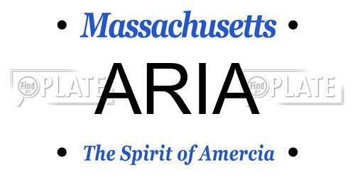 ARIA Massachusetts License Plate