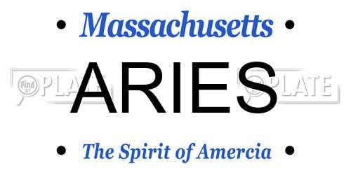 ARIES Massachusetts License Plate