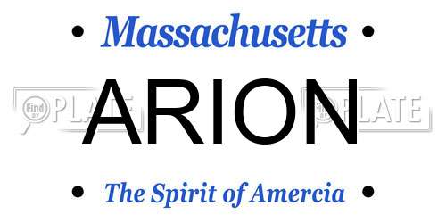 ARION Massachusetts License Plate