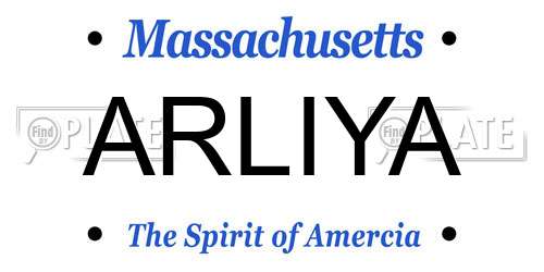 ARLIYA Massachusetts License Plate